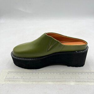 Platform Mule Clog in Olive Green
